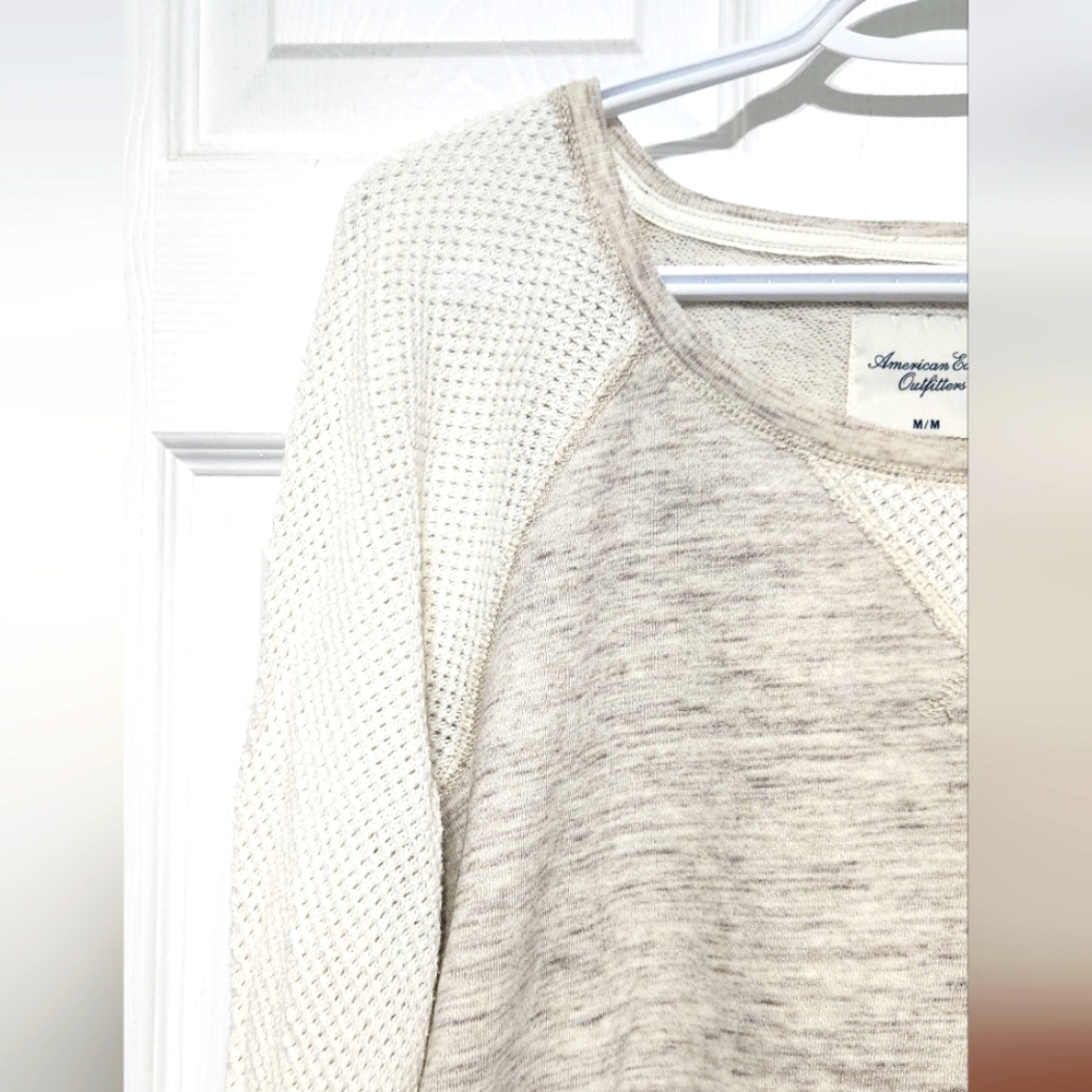 American Eagle Outfitters Beige & Cream Scoop Neck Sweater - Picture 3 of 3
